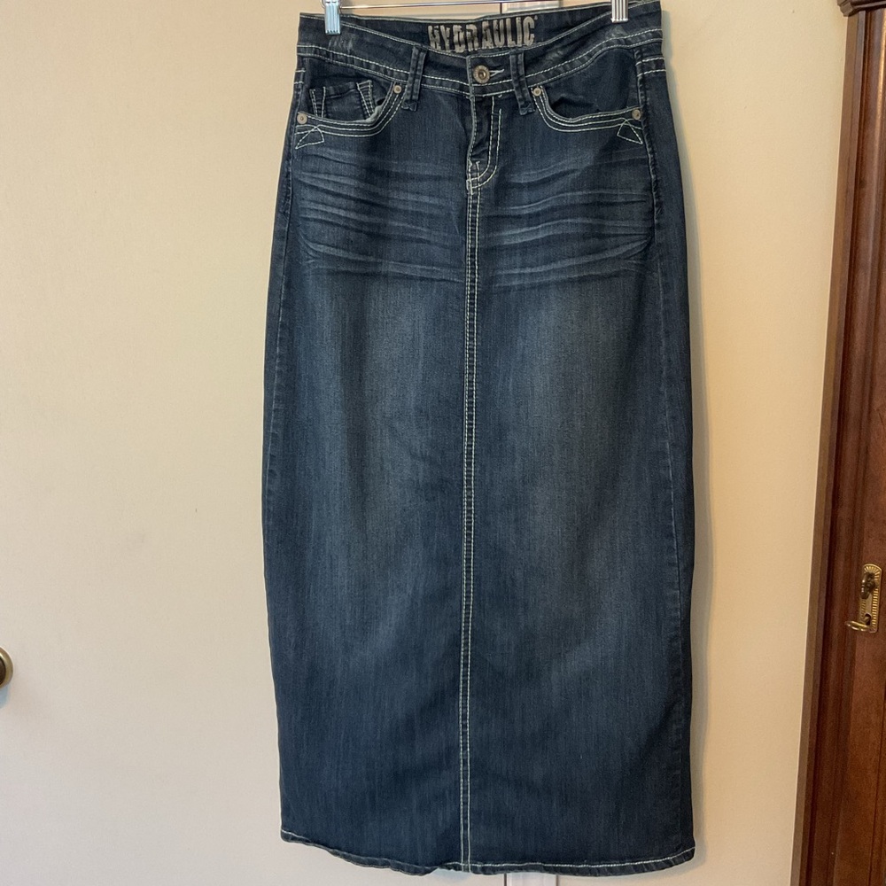 Hydraulic Y2K Low-rise Denim Jean Maxi Skirt Modest Country Junior’s Size 7/8